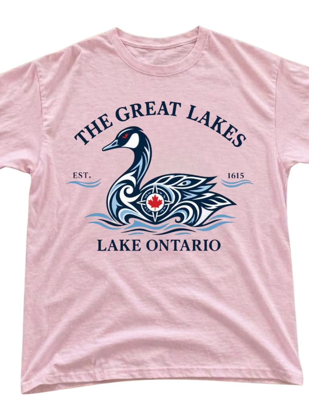 Gildan Pink 'The Great Lakes - Lake Ontario' Swan Graphic Tee